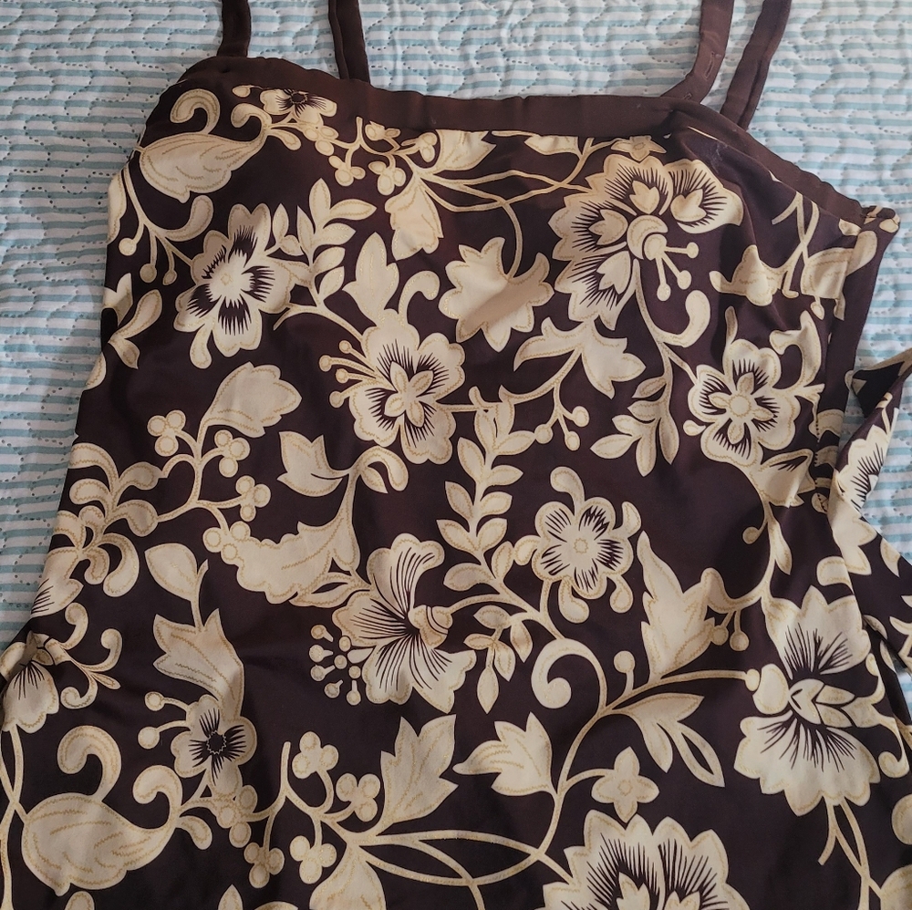 MAXINE BROWN FLORAL ONE PIECE BATHING SWIM SUIT SIZE 20W